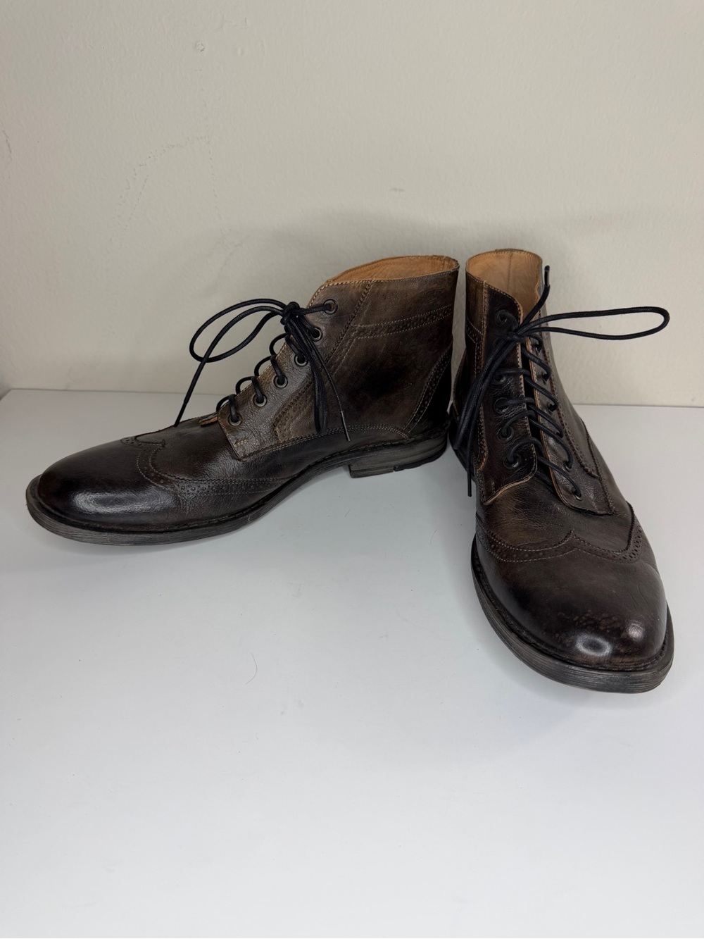 Bed Stu Brown Rustic Mans Leather Ankle Boots Size 13M Made In Mexico Workshop